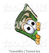 Vector Illustration of a Carpet Roll Mascot Peeking Around a Corner by Mascot Junction