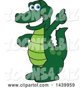 Vector Illustration of a Cartoon Alligator Mascot Holding up a Finger by Mascot Junction