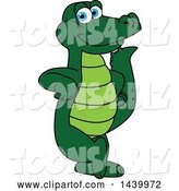 Vector Illustration of a Cartoon Alligator Mascot Leaning by Mascot Junction