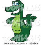Vector Illustration of a Cartoon Alligator Mascot Pointing by Mascot Junction