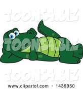 Vector Illustration of a Cartoon Alligator Mascot Relaxing by Mascot Junction