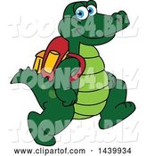 Vector Illustration of a Cartoon Alligator Mascot Wearing a Backpack by Mascot Junction
