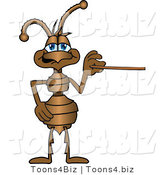 Vector Illustration of a Cartoon Ant Mascot Holding a Pointer Stick by Mascot Junction