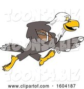 Vector Illustration of a Cartoon Bald Eagle Mascot Playing Football by Mascot Junction