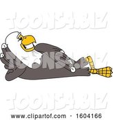 Vector Illustration of a Cartoon Bald Eagle Mascot Relaxing by Mascot Junction
