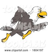 Vector Illustration of a Cartoon Bald Eagle Mascot Running by Mascot Junction