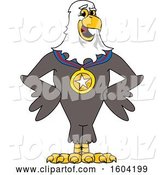 Vector Illustration of a Cartoon Bald Eagle Mascot Wearing a Sports Medal by Toons4Biz