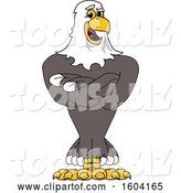 Vector Illustration of a Cartoon Bald Eagle Mascot with Folded Arms by Mascot Junction