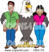 Vector Illustration of a Cartoon Bald Eagle Mascot with Parents by Mascot Junction