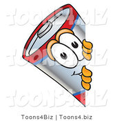 Vector Illustration of a Cartoon Battery Mascot Peeking Around a Corner by Mascot Junction