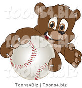Vector Illustration of a Cartoon Bear Mascot Grabbing a Baseball by Mascot Junction
