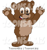 Vector Illustration of a Cartoon Bear Mascot Holding His Paws up by Mascot Junction