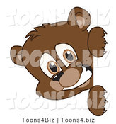 Vector Illustration of a Cartoon Bear Mascot Looking Around a Blank Sign by Mascot Junction