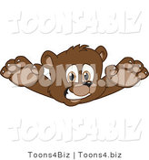 Vector Illustration of a Cartoon Bear Mascot Lunging by Mascot Junction