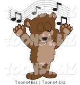 Vector Illustration of a Cartoon Bear Mascot Singing by Mascot Junction