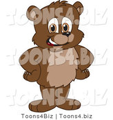 Vector Illustration of a Cartoon Bear Mascot Standing with His Hands on His Hips by Mascot Junction