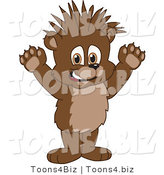 Vector Illustration of a Cartoon Bear Mascot with Spiked Hair by Mascot Junction