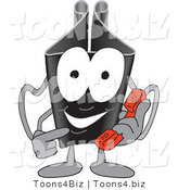 Vector Illustration of a Cartoon Binder Clip Mascot Using a Phone by Mascot Junction
