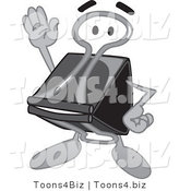 Vector Illustration of a Cartoon Binder Clip Mascot Waving by Toons4Biz