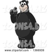 Vector Illustration of a Cartoon Black Bear School Mascot with an Idea by Mascot Junction