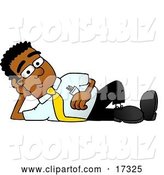 Vector Illustration of a Cartoon Black Business Man Mascot Resting His Head on His Hand by Mascot Junction
