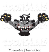 Vector Illustration of a Cartoon Black Jaguar Mascot Leaping by Mascot Junction