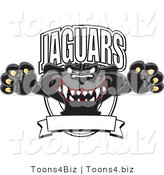 Vector Illustration of a Cartoon Black Jaguar Mascot Leaping Logo by Toons4Biz