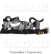 Vector Illustration of a Cartoon Black Jaguar Mascot Reclined by Mascot Junction