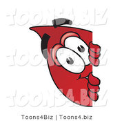 Vector Illustration of a Cartoon Blood Droplet Mascot Peeking Around a Corner by Toons4Biz