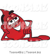 Vector Illustration of a Cartoon Blood Droplet Mascot Resting His Head on His Hand by Toons4Biz