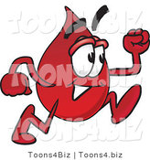 Vector Illustration of a Cartoon Blood Droplet Mascot Running by Mascot Junction