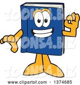 Vector Illustration of a Cartoon Blue Book Mascot Gesturing Ok by Mascot Junction