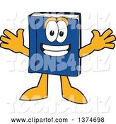 Vector Illustration of a Cartoon Blue Book Mascot Wanting a Hug by Mascot Junction