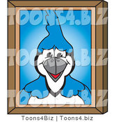Vector Illustration of a Cartoon Blue Jay Mascot Portrait by Mascot Junction