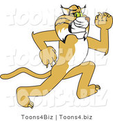Vector Illustration of a Cartoon Bobcat Mascot Running by Mascot Junction