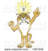 Vector Illustration of a Cartoon Bobcat Mascot with an Idea, Symbolizing Being Resourceful by Mascot Junction