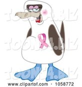 Vector Illustration of a Cartoon Boobie Bird Breast Cancer Awareness Mascot by Mascot Junction
