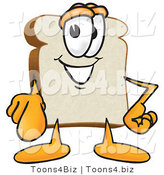 Vector Illustration of a Cartoon Bread Mascot Pointing Outwards at the Viewer by Mascot Junction