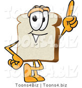 Vector Illustration of a Cartoon Bread Mascot Pointing Upwards by Mascot Junction