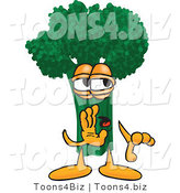 Vector Illustration of a Cartoon Broccoli Mascot Whispering by Mascot Junction