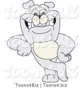Vector Illustration of a Cartoon Bulldog Mascot Leaning by Mascot Junction