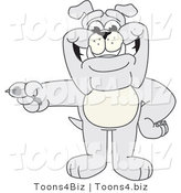 Vector Illustration of a Cartoon Bulldog Mascot Pointing Left by Mascot Junction