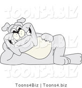 Vector Illustration of a Cartoon Bulldog Mascot Resting on His Side by Mascot Junction