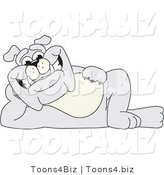 Vector Illustration of a Cartoon Bulldog Mascot Resting on His Side by Toons4Biz