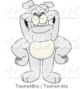 Vector Illustration of a Cartoon Bulldog Mascot Standing with His Hands on His Hips by Mascot Junction