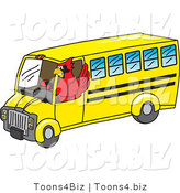 Vector Illustration of a Cartoon Cardinal Mascot Driving a Bus by Toons4Biz