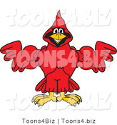 Vector Illustration of a Cartoon Cardinal Mascot Flexing by Toons4Biz