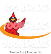 Vector Illustration of a Cartoon Cardinal Mascot Orange Dash Logo by Mascot Junction