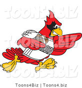 Vector Illustration of a Cartoon Cardinal Mascot Playing Football by Mascot Junction