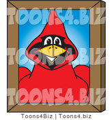 Vector Illustration of a Cartoon Cardinal Mascot Portrait by Mascot Junction